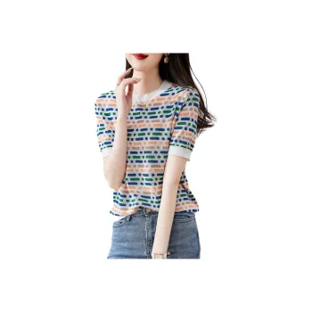 XWI T Shirt Women's Blue Yellow