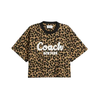 COACH FW23 Drop Shoulder Sleeve T Shirt Women's Umber