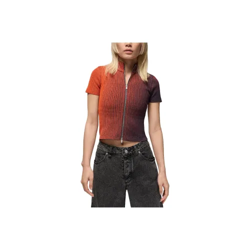 Jordan Air Crop Tops Women's Black Purple