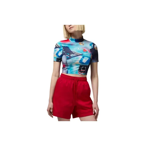 JORDAN Women's Printed Short Sleeve Knit Crop Top
