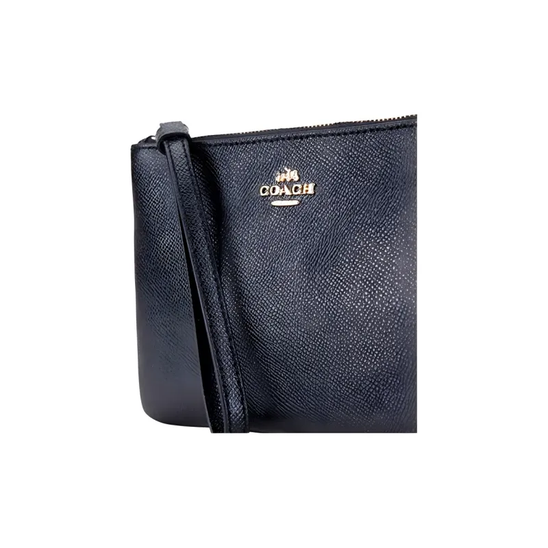 COACH Leather Wallets Clutches Women's Black-4