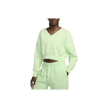 Nike Sportswear Phoenix Fleece Crop Tops Women's Vapor Green/Sail Color
