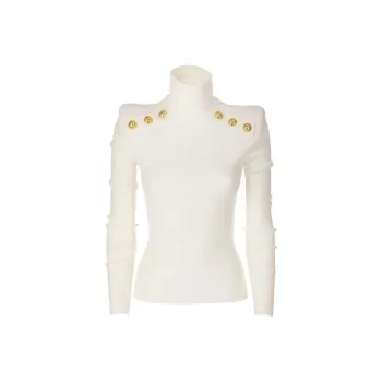 BALMAIN Button Embellished Turtleneck Jumper