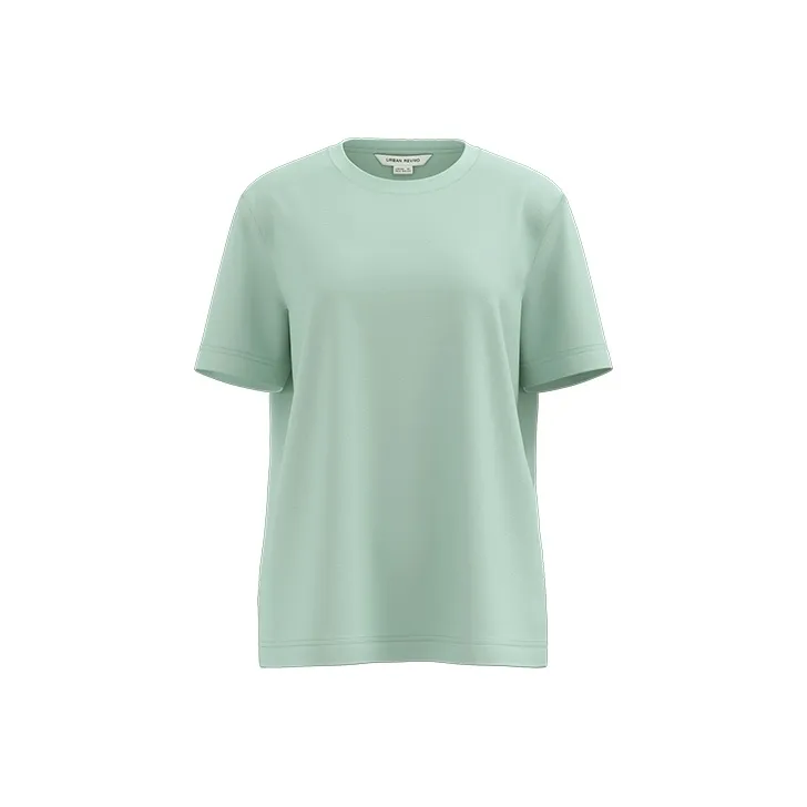 URBAN REVIVO T Shirt Women's White Green-0