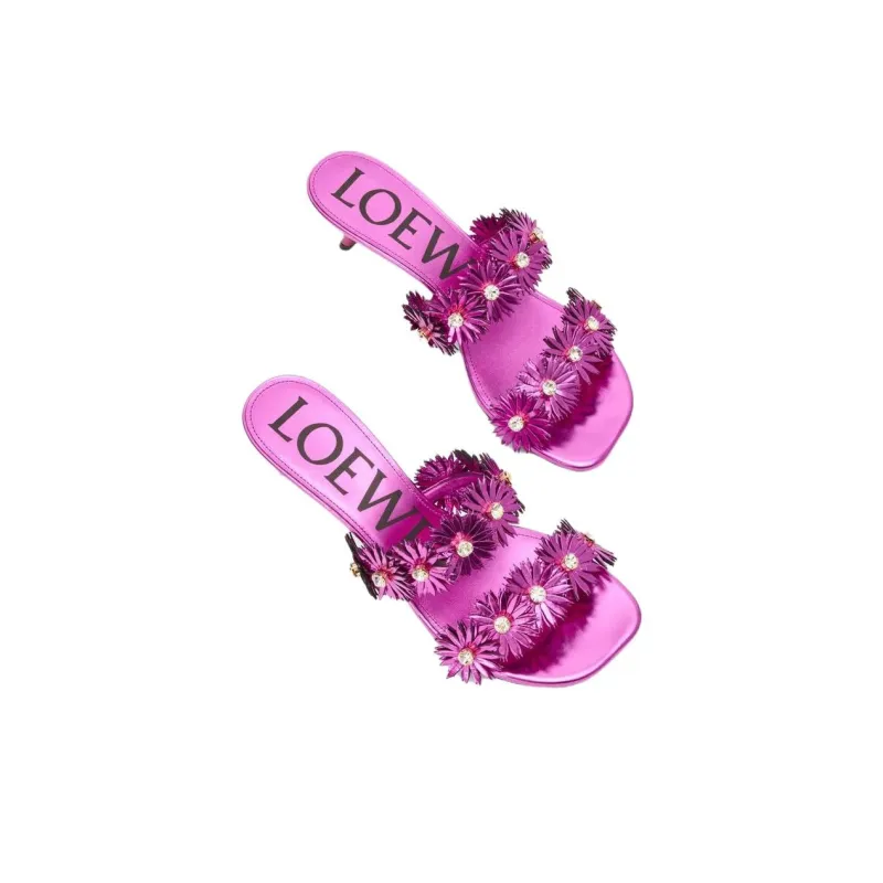 LOEWE Petal Rubber Sole Slip Resistant Slide Slippers 4.5cm Women's Pink-2