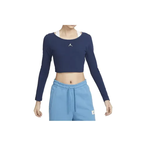 Jordan Set in Sleeve T Shirt Women's Navy Blue