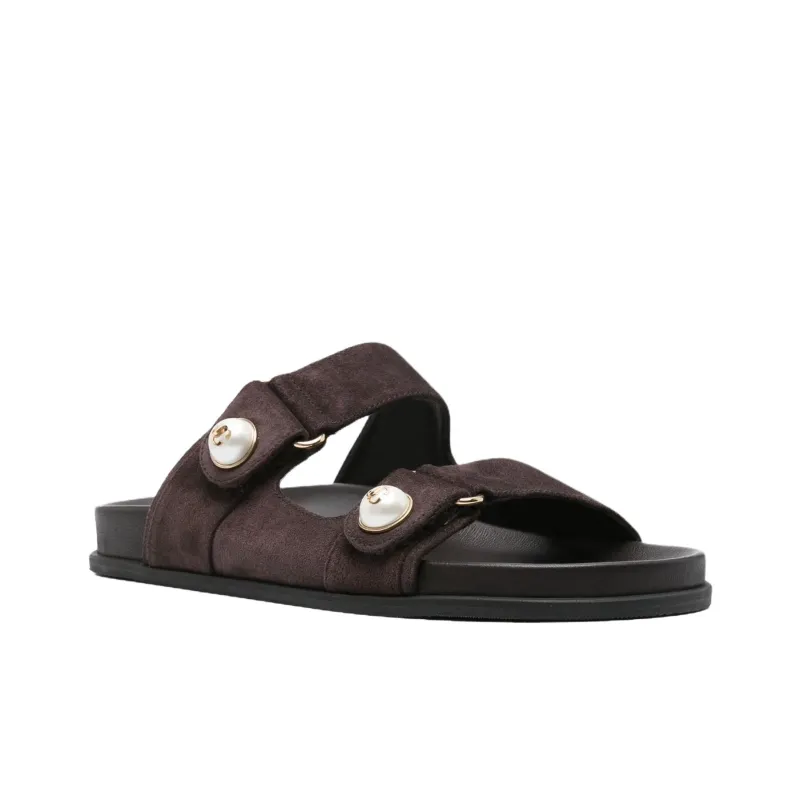 Jimmy Choo Fayence Slide Slippers Women's Brown-1