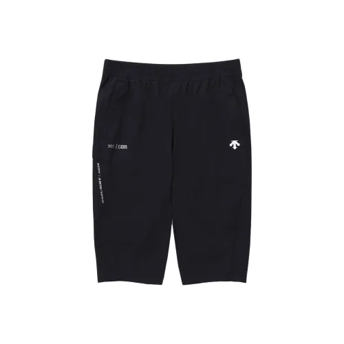 DESCENTE BTF Team 3/4 Stretch Woven Pants Casual Shorts Unisex Black