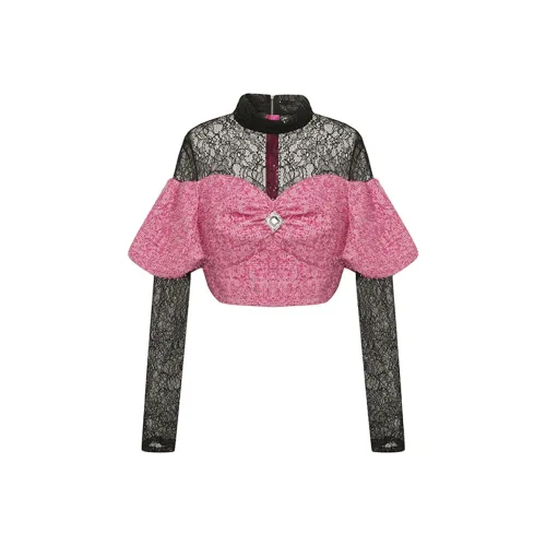 Maison Wester SS23 Crop Tops Women's Rose Red