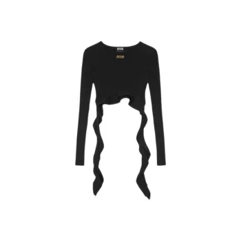 VERSACE JEANS COUTURE SS24 Crop Top Women's Black