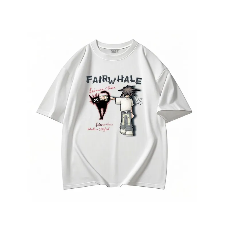 FAIRWHALE Drop Shoulder Sleeve T Shirt Unisex-4