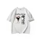White T-Shirt-Quirky Cartoon-Large