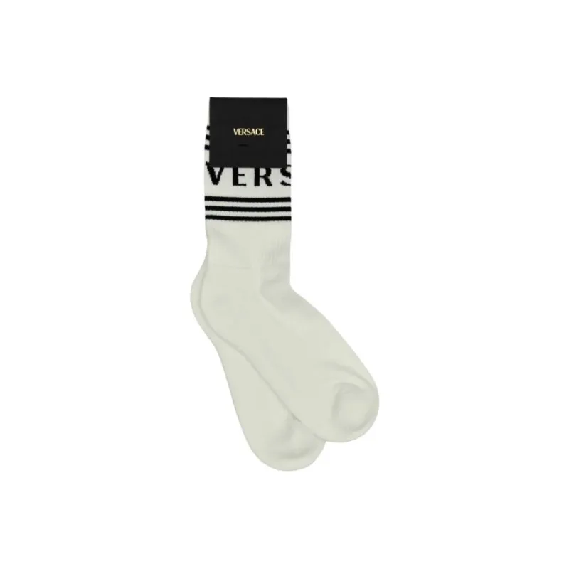 VERSACE Logo Detailed Ribbed Socks-1