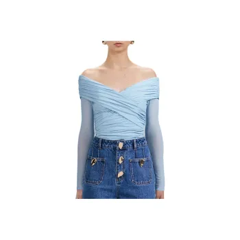 Self-portrait T-Shirts Women's Haze Blue