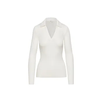 ARITZIA Babaton Currency Polo Longsleeve Sweater Women's Light Birch/Light Birch