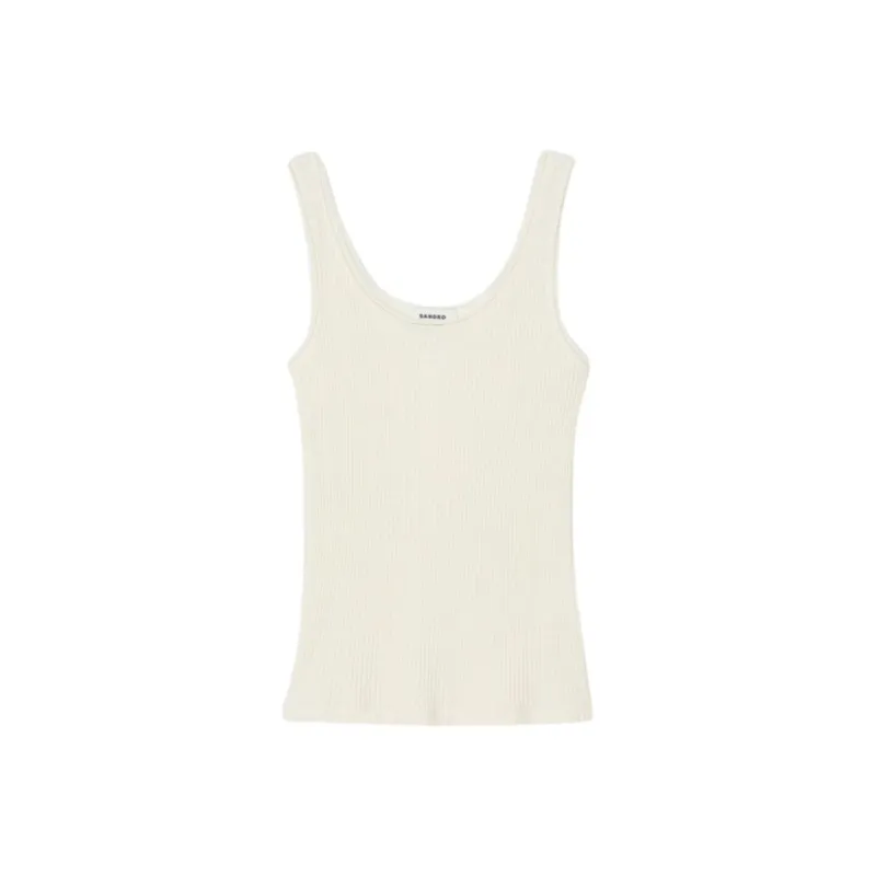 Sandro Ribbed knit Tank Top-0