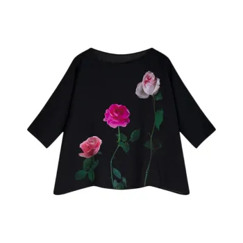 A LIFE ON THE LEFT T Shirt Women's Black Rose Beauty