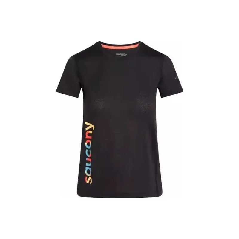 Saucony Stopwatch Graphic Short Sleeve T-Shirt Women's Black-0
