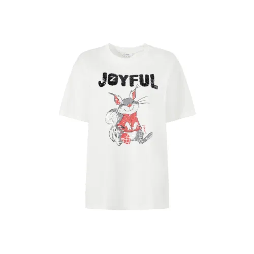 JZ. ANNAKRO Drop Shoulder Sleeve T Shirt Women's Raw White