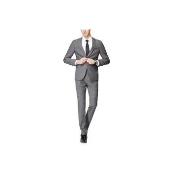FIRS Business Suits Men's Gray Plaid