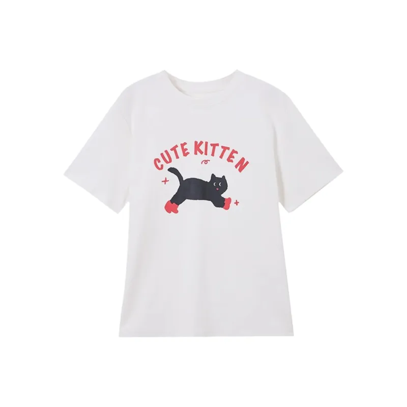 Ning Cai Yuer T Shirt Women's White-0
