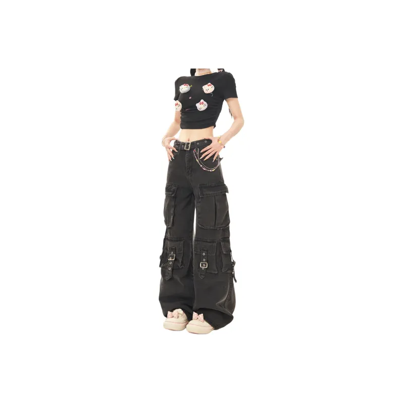 NEVER RULE Cargo Pants Unisex Vintage Black-0