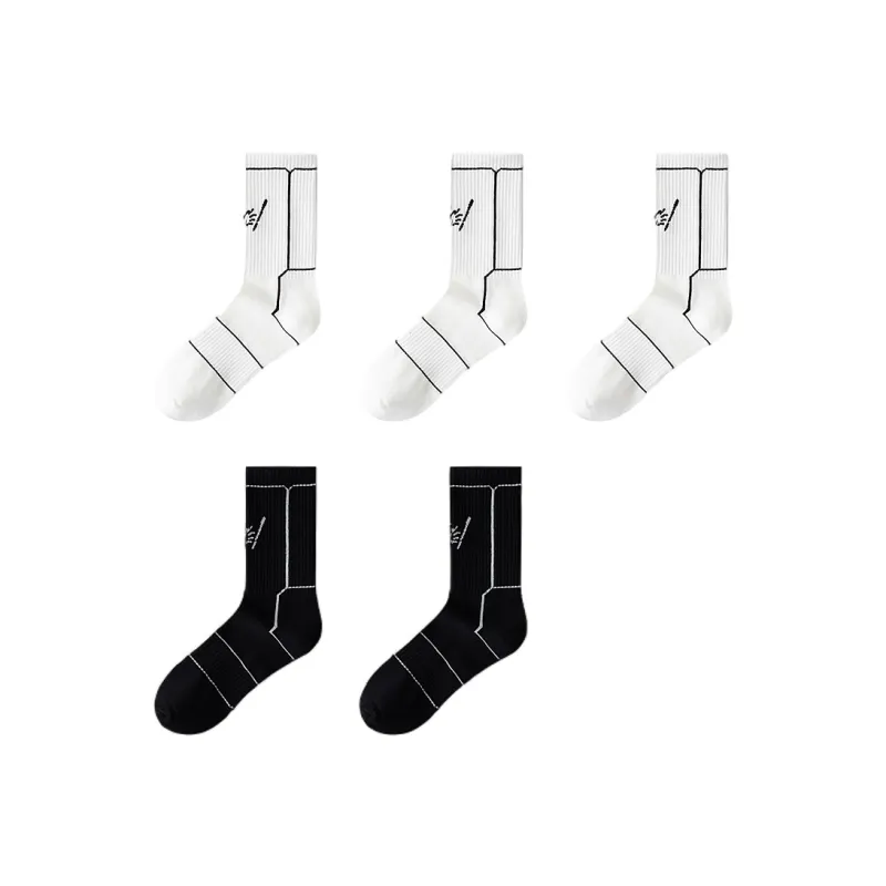 H YXIANG Mid Calf Socks Unisex 5 Pack-8