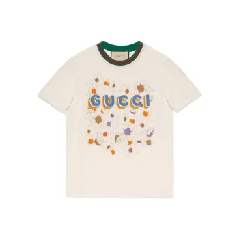 GUCCI Fw22 Tanabata Series FW22 Regular T Shirt Women's Ecru