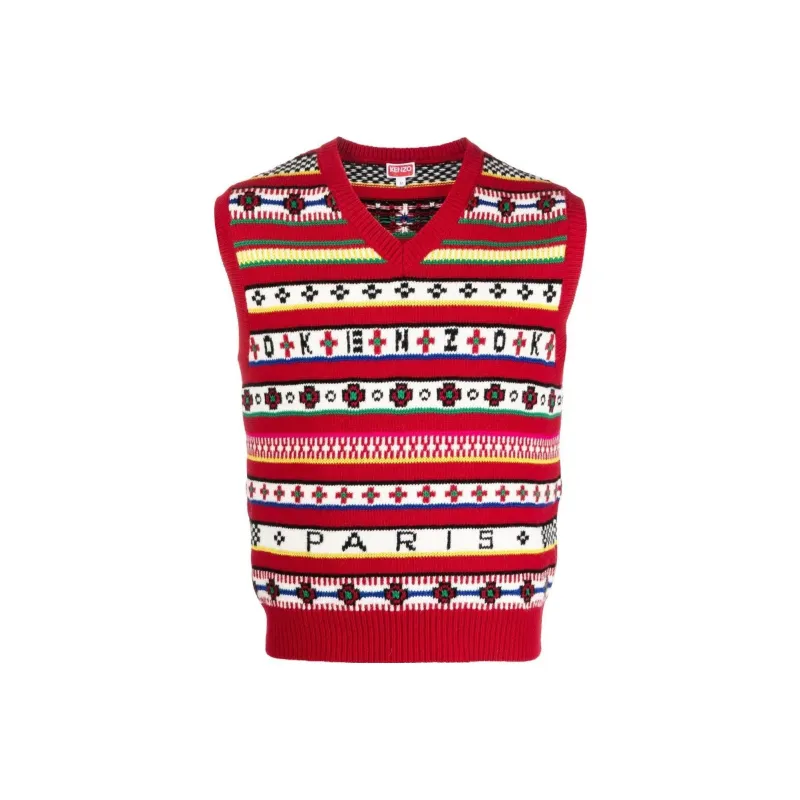 KENZO Logo Jacquard Knit Vest-0