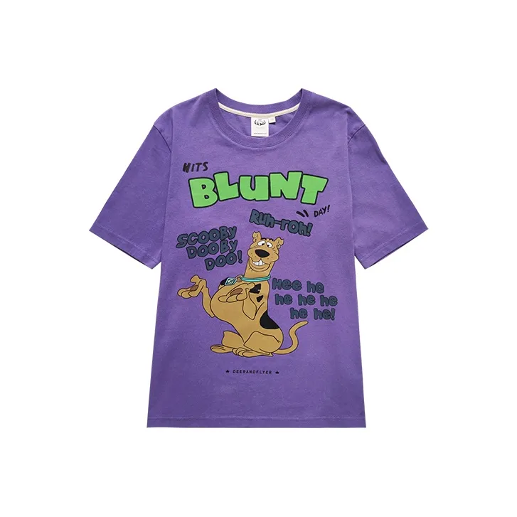 DEER AND FLYER T-Shirts Women's Dark Reddish Purple-0
