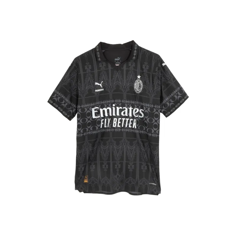 PUMA X Pleasures Ac Milan 2023/24 Dark Version Authentic Jersey Imported Version-0