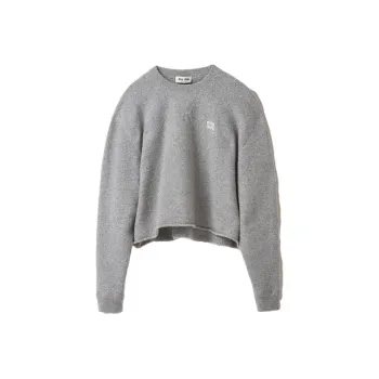 MIU MIU Logo Embroidered Crewneck Knitted Jumper