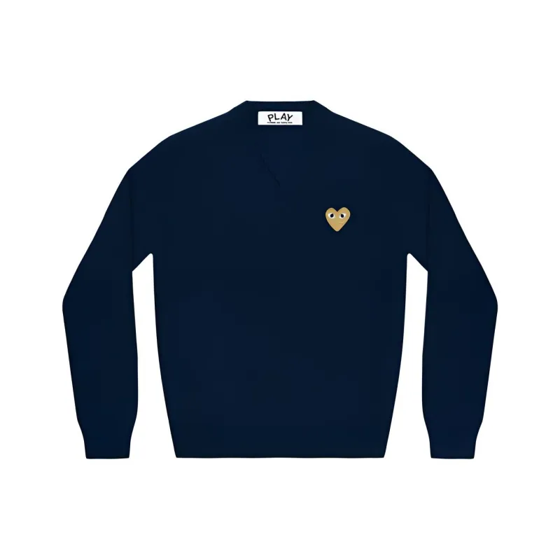 CDG Play Sweaters Women's Dark Blue-0
