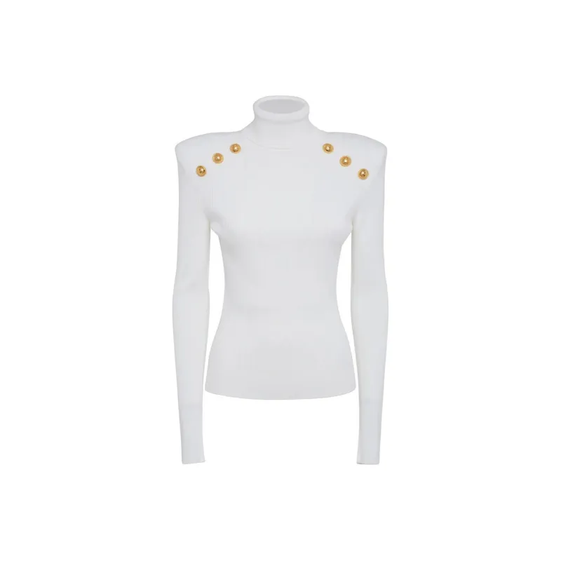 BALMAIN Button-Detailed Knitted Jumper-0