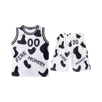 FireMonkey Basketball Suit Unisex Black White