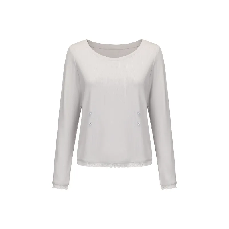 CHIWAWAMEME T Shirt Women's Sea Salt Milk Blue-0