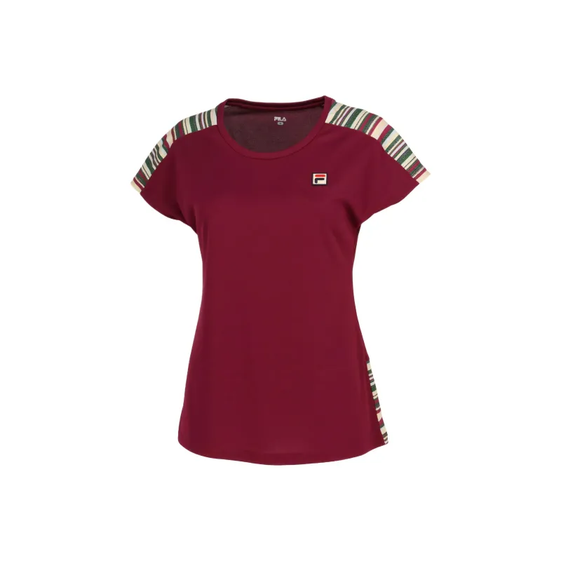 FILA Raglan Sleeve T Shirt Women's Burgundy-0