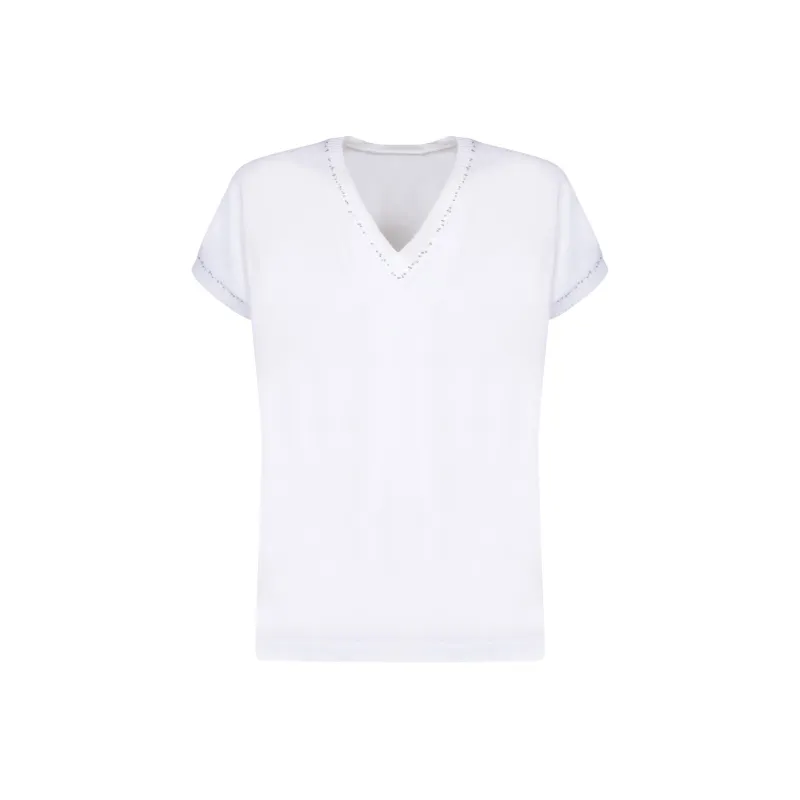 Fabiana Filippi Sequin Detailed V Neck Knitted Top-0