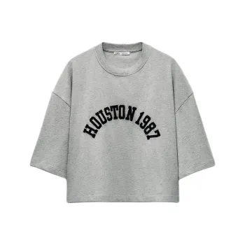 ZARA T Shirt Women's Zebra Print Gray