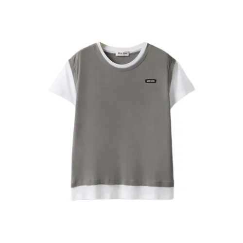MIU MIU T Schwarz Women's White Gray