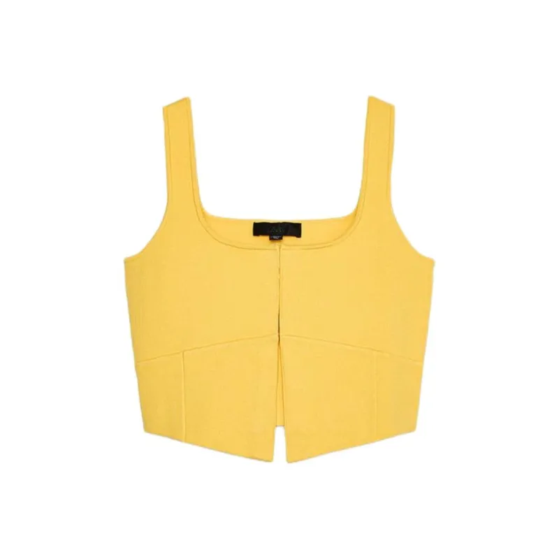 ZARA Tank Tops Women's Yellow-0