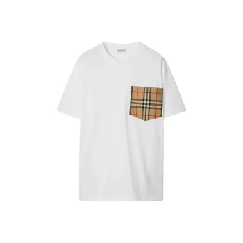 Burberry Checked Crewneck T Shirt