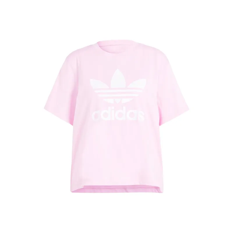 Adidas Originals Drop Shoulder Sleeve T Shirt Women's Pink-0
