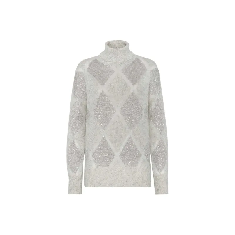 Brunello Cucinelli Sequin Embellished Roll Neck Jumper-0