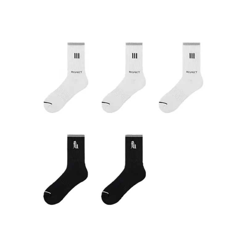 H YXIANG Mid Calf Socks Men's 5 Pack-4