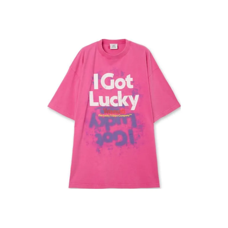 Vetements I Got Lucky T Shirt 'Washed Pink'-0