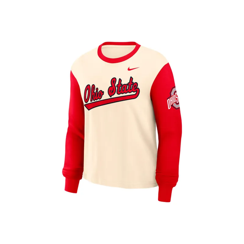 Nike Ohio State Buckeyes Boxy Women's Nike College Long Sleeve T Shirt-0