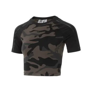 Adidas Originals BABY TEE Crop Top Women's Black/Grass Green