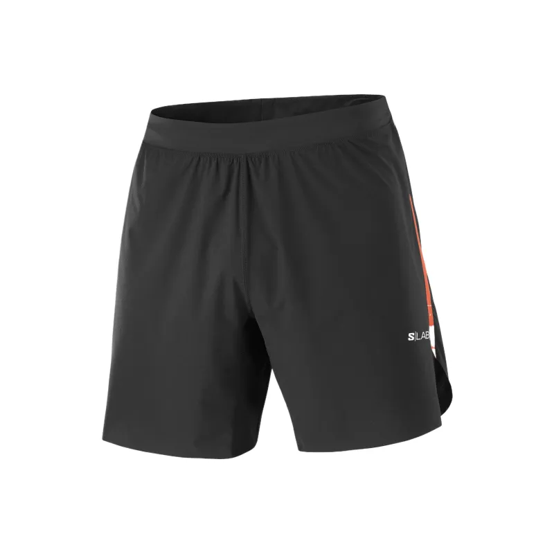 SALOMON S/LAB Sports Shorts Men's Pitch Black Fire Red-0