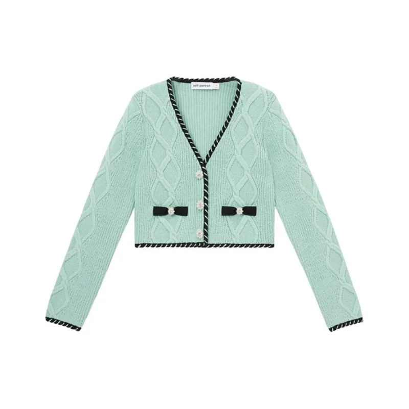 Self portrait Sweater Women's Mint Green-0